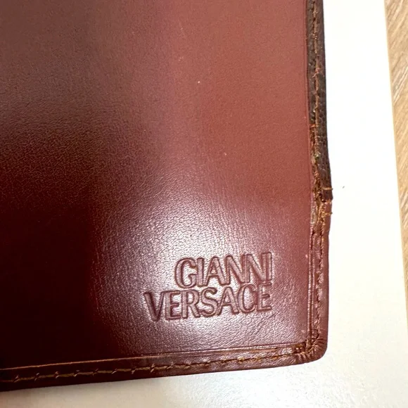 Versace Dark Brown Leather Card Holder